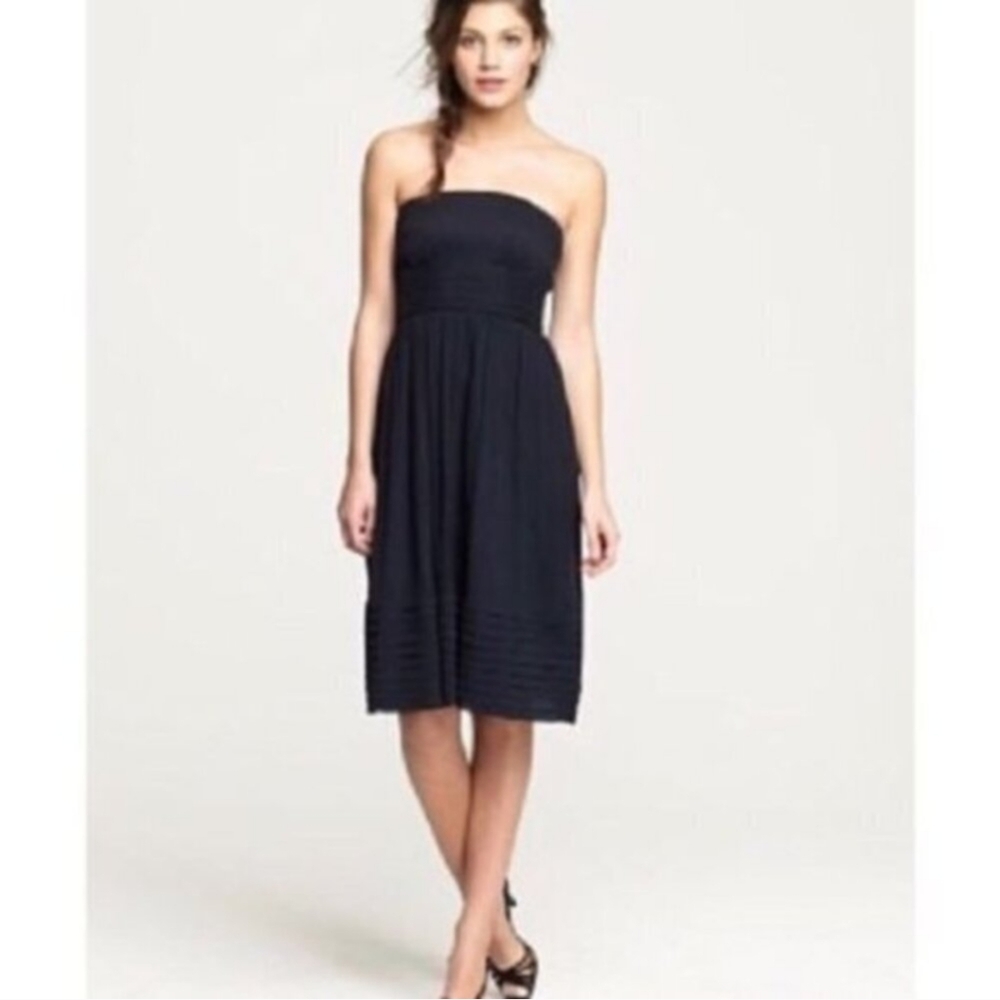 J. Crew Strapless Black Silk Crepe Dress size 4 LBD Party Dress Formal